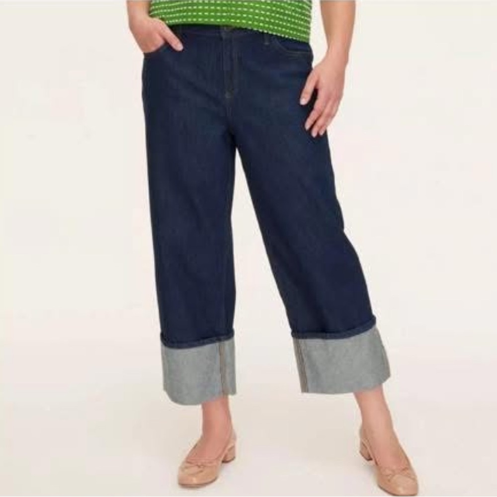 Kate Spade xTarget Blue Flare Wide Leg Capri Jeans size 2 NWOT